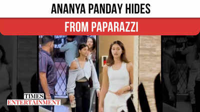 Ananya Panday hides from paparazzi playfully