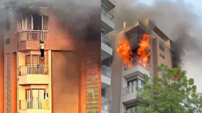 AC blast sparks fire in Ahmedabad building, 3 hurt after jumping off