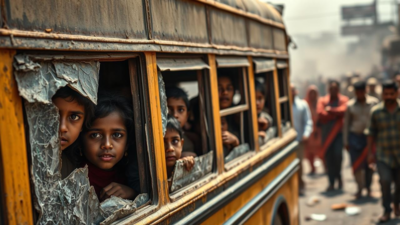 Goons vandalise school bus, beat up driver as kids scream for help in UP's Mohanlalganj