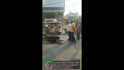 Portion of road in Nazarbagh caves in