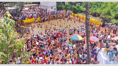 Drones and heavy security blanket Shirgao jatra