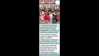 Raj govt sets up 3 newdetention centres forillegal foreign nationals
