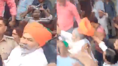 Farmer leader Rakesh Tikait 'heckled' at anti-terror rally in UP's Muzaffarnagar