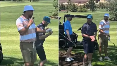 Justin Timberlake calls himself Travis Kelce’s 'backup dancer' as they show off dance moves on the golf course