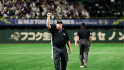 MLB umpire caught cursing on camera during the Red Sox- Twins match