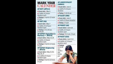 AP common entrance exams schedule out