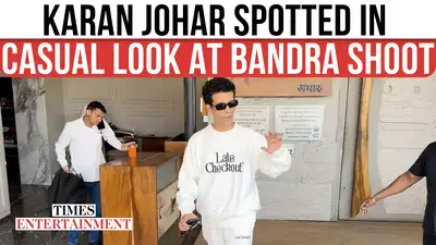 Karan Johar Snapped in White Tee and Joggers During Shoot