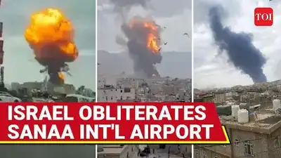 Israeli Jets Bomb Sanaa International Airport After Houthis Strike Ben Gurion Airport In Tel Aviv