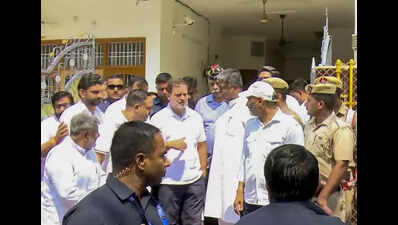 Rahul Gandhi meets kin of slain Navy officer Vinay Narwal in Karnal