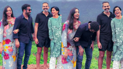 Jr NTR, wife Lakshmi Pranathi share laughs with Prashanth Neel and Likitha Reddy during 'NTRNeel' shoot break