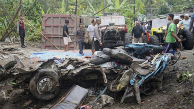 A dump truck crashes into a minibus in Indonesia, killing 11 kindergarten teachers