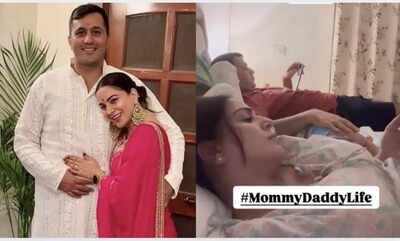 Shraddha Arya gives a glimpse of 'mommy and daddy duties' for their twins; see pics