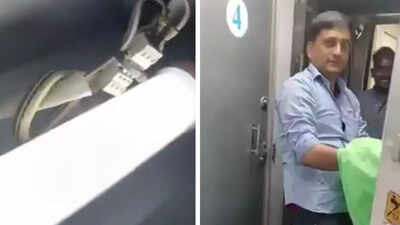Watch: Snake found in train toilet, this is how staff handled the situation