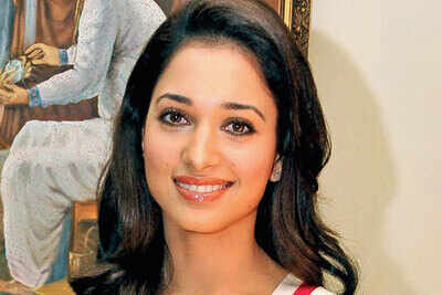 Tamannaah Bhatia and Deeksha Seth at the teaser launch of their film in Hyderabad