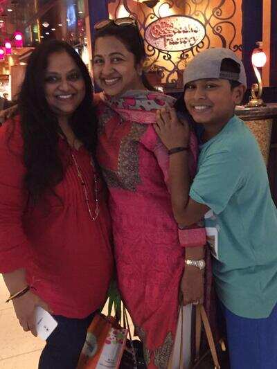 Guess who Radhikaa met in Dubai?