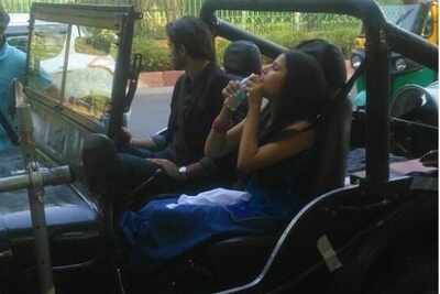 Barun Sobti takes his on-screen lady love for a drive on the sets of Mohra