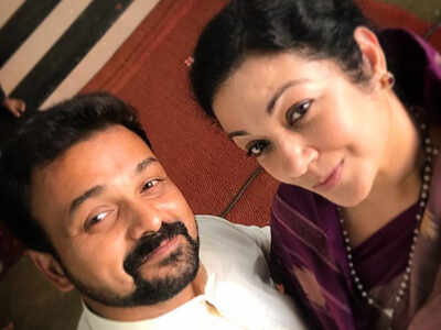 Kunchacko Boban and Shanthi Krishna have a fun time shooting for 'Kuttanadan Marpappa'