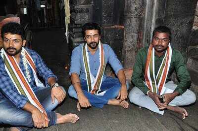 Suriya and Karthi visit Simachalam temple