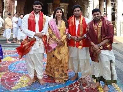‘Saakshyam’: The team offers prayers at Venkateswara Temple in Tirumala ahead of the release of the film