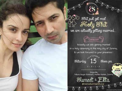 Sumeet Vyas gives a quirky touch to his wedding invite