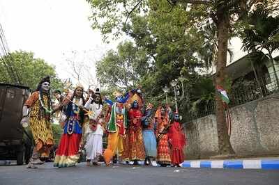 A riot of colours and lively music