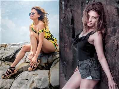 Pic of the Day! Gorgeous Sneha Ullal’s jaw-dropping lean against a sea rock