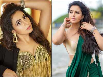 Hyderabad beauty Nandini Rai flaunts her flawless figure in a palazzo saree and bikini