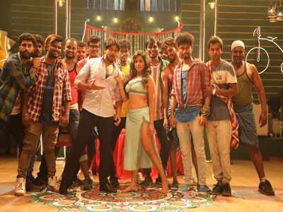 Lasya Nagaraj in a dance sequence for Ajai Rao starrer Krishna Talkies