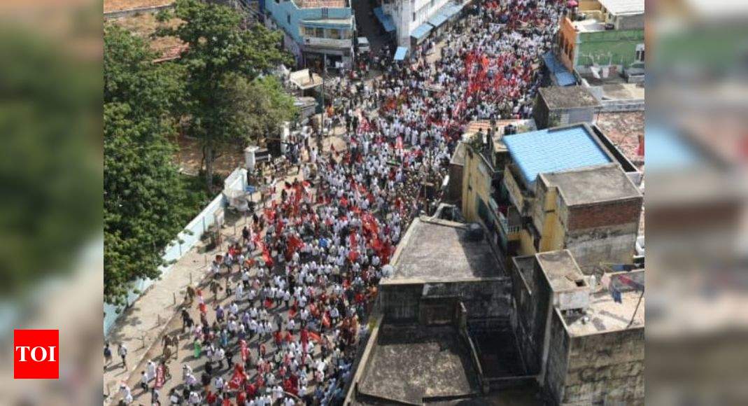 DMK Protest Chennai Thousands Of DMK Workers March To Protest Against