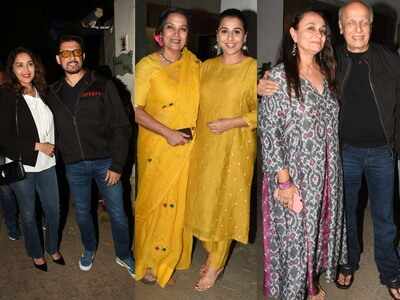 Photos: Madhuri Dixit, Vidya Balan, Mahesh Bhatt, Javed Akhtar and other Bollywood celebs attend a film screening to celebrate Kaifi Azmi's centenary