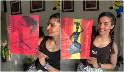 Neha Khan channels her inner artist, expresses grief with a self-portrait