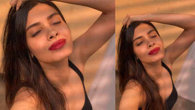 Diana Penty looks gorgeous basking in the sun as she spends her days hunkered down at home