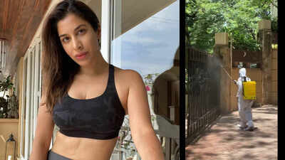 Sophie Choudry shares a video of her building getting sanitised amid coronavirus crisis