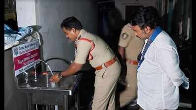 Guntur Round Table gifts hand wash stations to police stations