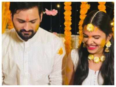 Siddharth Chandekar and Mitali Mayekar wedding: Here are pictures from their Haldi ceremony