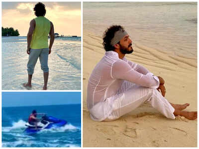 PICS: Akhil Akkineni enjoys the sun, sand and beach at the Maldives