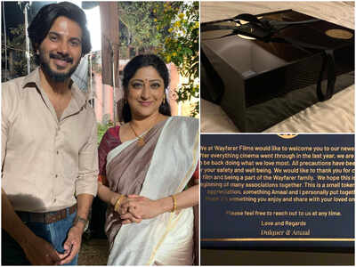 Lakshmi Gopalaswamy gets a gift hamper from Dulquer Salmaan