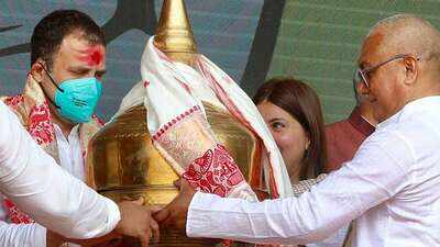 Assembly polls: Rahul Gandhi offers prayers at Kamakhya temple ahead of second phase of voting in Assam