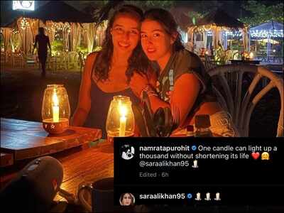 After an intense workout session with Janhvi Kapoor; Sara Ali Khan and Namrata Purohit enjoy candlelight dinner