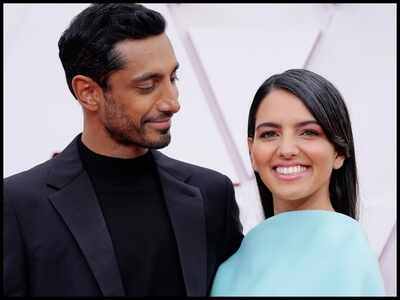 Oscars 2021: Riz Ahmed fixes wife Fatima Farheen Mirza on the red carpet; fans say 'couple goals' - watch