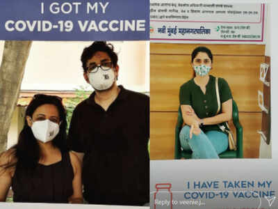 Spruha Joshi and Veena Jagtap get their first jab of COVID-19 vaccine; see pics