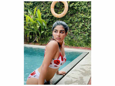 Samyuktha Menon proves that she is a complete water babe as she dons a floral bikini