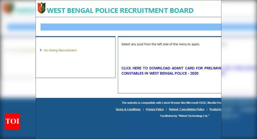 Wbp Admit Card West Bengal Constable Admit Card For Prelims