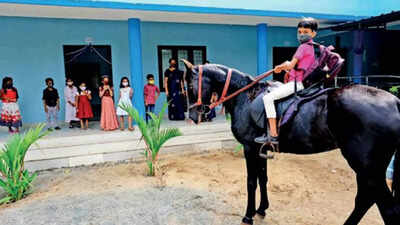 Kerala: Galloping fuel prices force Musthafa to commute to school on horseback