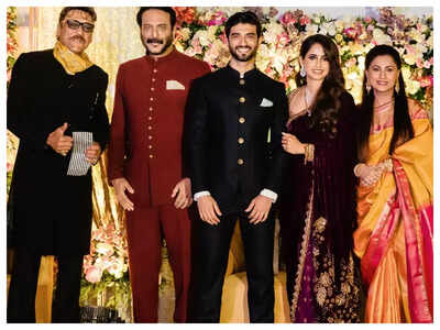 Inside pictures from Milind Gunaji's son Abhishek Gunaji and Radha Patil's wedding reception