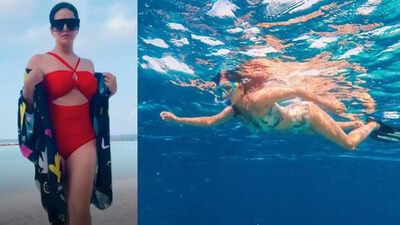 Sunny Leone raises the temperature in swimwear as her underwater video from Maldives goes viral