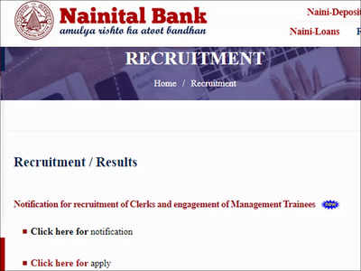 Nainital Bank Mts Clerks Recruitment Nainital Bank Recruitment