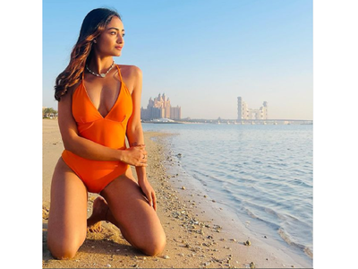 Tridha Choudhury shares a jaw-dropping pic in an orange monokini