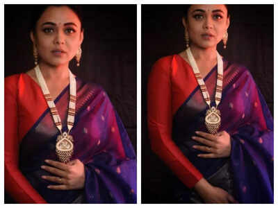 Prarthana Behere looks unimaginably elegant in this blue Banarasi saree; See pics