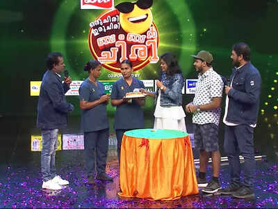 Team 'Oru Chiri Iru Chiri Bumper Chiri' surprises cleaning staff with a cake cutting; watch